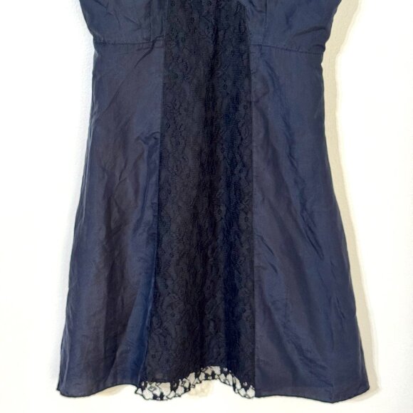 Wet Seal Silk Lace Slip Dress Black Sleeveless Whimsigoth Grunge Witchy Goth - Picture 3 of 13